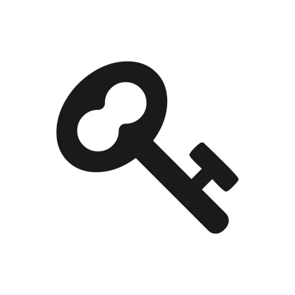 Key Vector Icon Lock Key Black Symbol Isolated White Background — Stock Vector