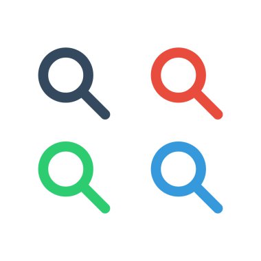 Vektör simgesi setini büyüt. Beyaz arkaplan vektör EPS 10 üzerinde izole edilmiş büyüteç ya da loupe sembolü