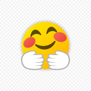 Sarılma emoji vektör simgesi izole edildi. Sarılma simgesi Vektör illüstrasyonu EPS 10