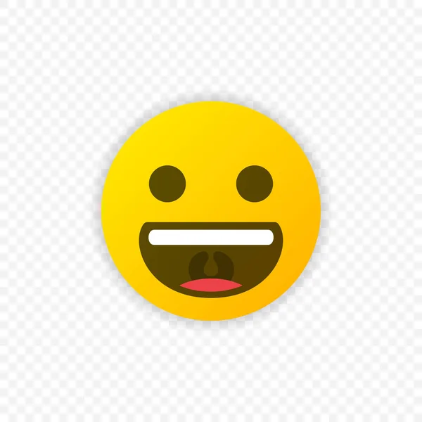 Uśmiechnij Się Emoticon Vector Ikona Pozytywny Uśmiech Emotikony Symbol Izolowane — Wektor stockowy