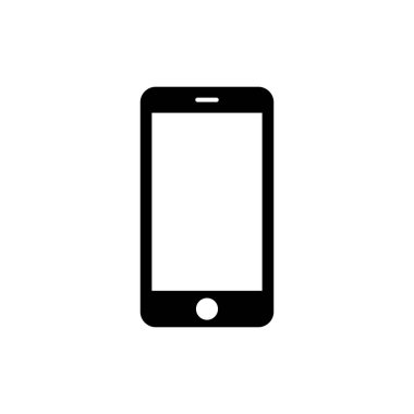 Akıllı telefon vektör simgesi. Beyaz arkaplan vektörü EPS 10 üzerinde telefon siyah sembolü izole edildi