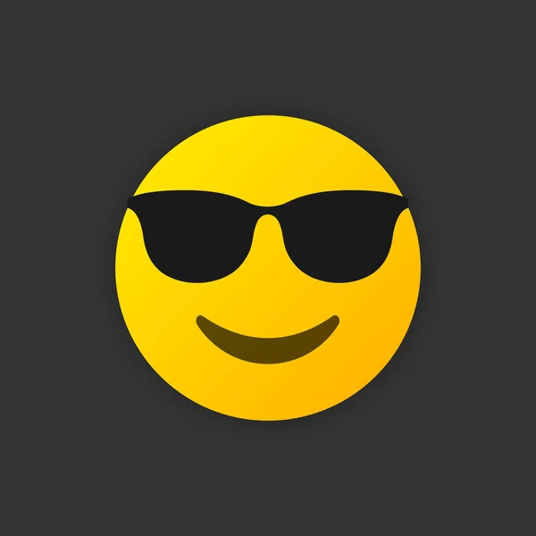 Lunettes Soleil Emoji Sourire Comme Patron Émoticône Symbole Isolé Sur — Image vectorielle
