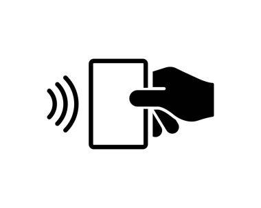 Bağlantısız kablosuz ödeme işareti simgesi. NFC teknoloji erişimi olmayan kredi kartı. Mal için ödeme Vektör EPS 10