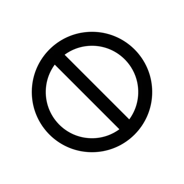 Prohibir Icono Vector Negro Signo Prohibido Aislado Sobre Fondo Blanco — Vector de stock