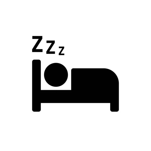 Sleep Vector Icon Man Sleeping Bed Symbol Isolated Vector Illustration — Stock Vector