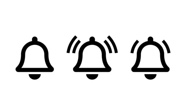 Набір Векторних Значків Дзвонів Символ Сповіщення Дзвінка Простому Стилі Ізольовано — стоковий вектор
