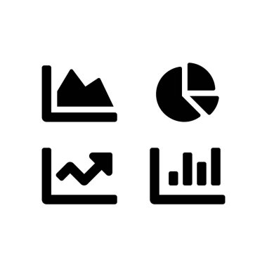 Farklı stil vektör simgelerinde grafikler ve grafikler. İstatistik veya finans piyasası sembolleri Vektör EPS 10