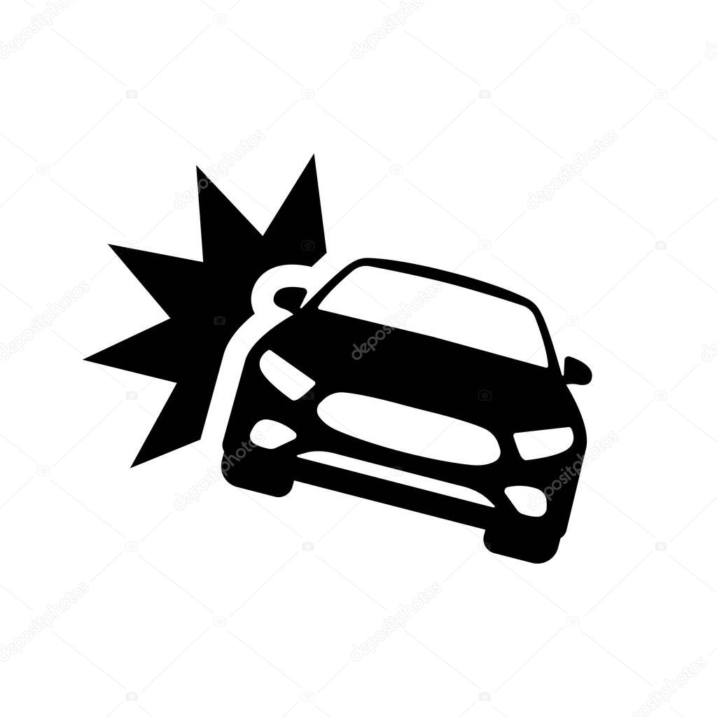 Car crash vector icon. Car accident symbol isolated Vector illustration EPS 10