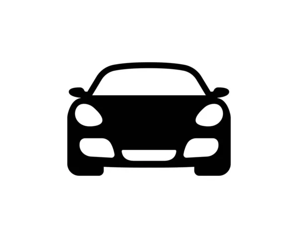 Ícone Vetor Visão Frontal Carro Carro Esporte Símbolo Preto Isolado — Vetor de Stock