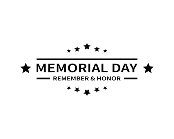 Memorial Day Vector Λογότυπο Μαύρο Ηπα Memorial Day Πρότυπο Απομονώνονται — Διανυσματικό Αρχείο