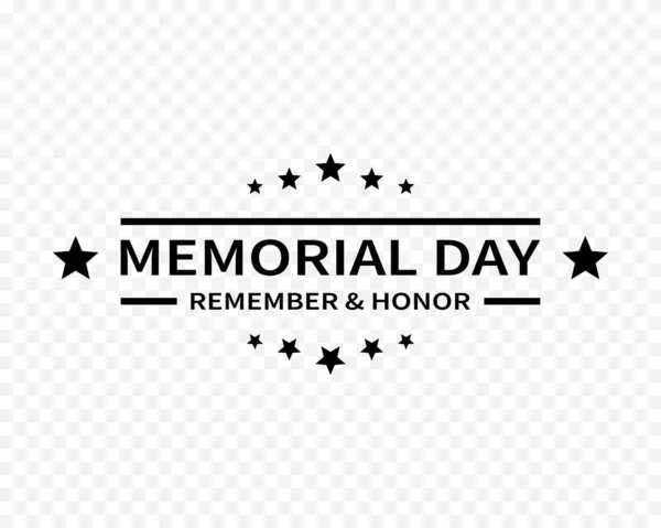 Logo Vectorial Memorial Day Negro Usa Memorial Day Plantilla Aislada — Archivo Imágenes Vectoriales