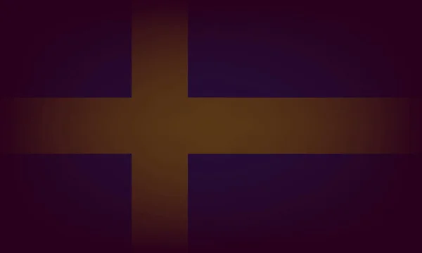 Sverige Flagga Mörk Bakgrund Sveriges Nationella Flagga Vektorillustration Eps — Stock vektor