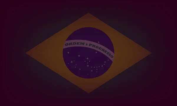 Bandera Brasil Fondo Oscuro Bandera Nacional Brasil Ilustración Vectorial Eps — Vector de stock