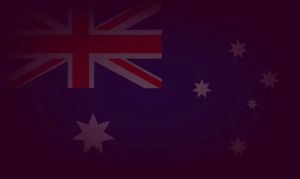 Australië Vlag Donkere Achtergrond Australië Nationale Vlag Vectorillustratie Eps — Stockvector