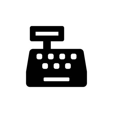 Kasa vektör simgesi. Para makinesi sembolü izole. Vektör illüstrasyonu EPS 10