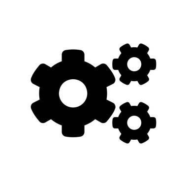 Çarklı dişli mekanizma vektör simgesi. Ayarlar sembolü izole edilmiş Vektör illüstrasyon EPS 10
