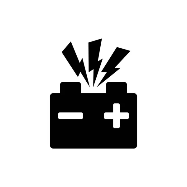 Batterie Avec Icône Vectorielle Signe Électrique Icône Charge Accumulateur Illustration — Image vectorielle