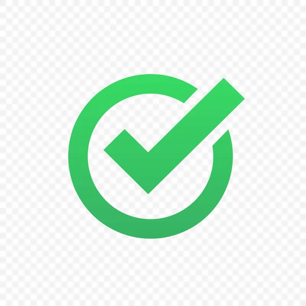 Значок Вектора Зеленой Галочки Правильно Успех Одобренный Подтвержденный Символ Изолированный — стоковый вектор