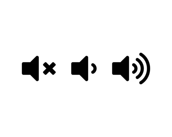 扬声器音量与声波矢量图标 卷级符号集隔离向量图Eps — 图库矢量图片