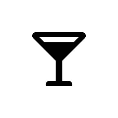 Martini vektörü siyah ikon. Martini sembollü cam Vektör illüstrasyon EPS 10