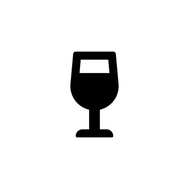 Şarap vektörü siyah ikon. Şarap sembollü cam Vektör illüstrasyon EPS 10