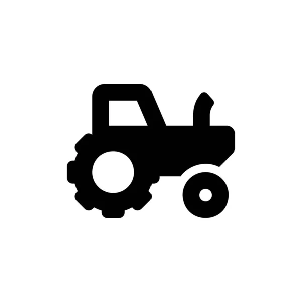 Tractor Vector Icon Agriculture Tractor Machine Black Symbol Isolated Vector — Stock Vector