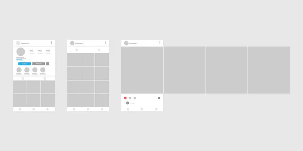 Сторінка Мобільного Додатку Соціальних Мереж Мінімальному Дизайні Карусель Пост Шаблон — стоковий вектор