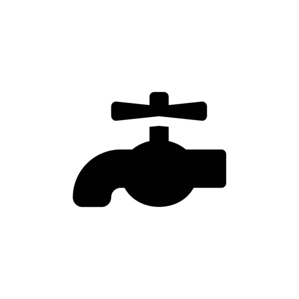 Значок Вектора Водяного Крана Водный Кран Черный Символ Изолированные Векторная — стоковый вектор