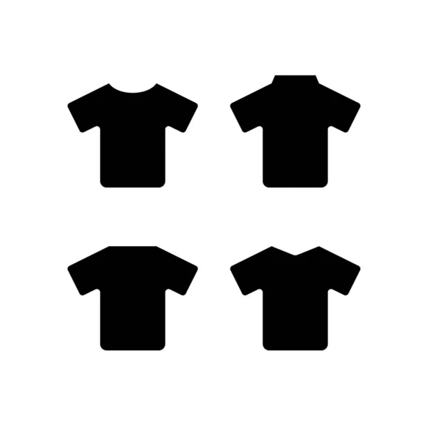 Set Icone Vettoriali Della Camicia Camicia Tshirt Simboli Diversi Stili — Vettoriale Stock