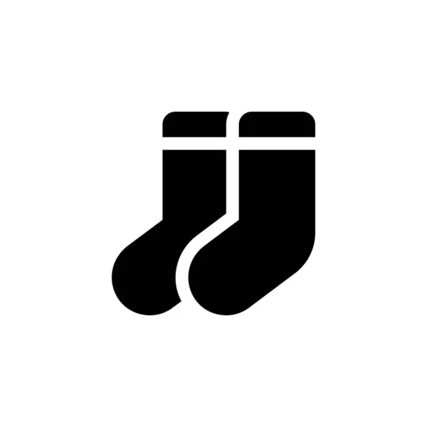 Socken Vektor Symbol Socken Flachen Schwarzen Stil Isoliert Vector Illustration — Stockvektor