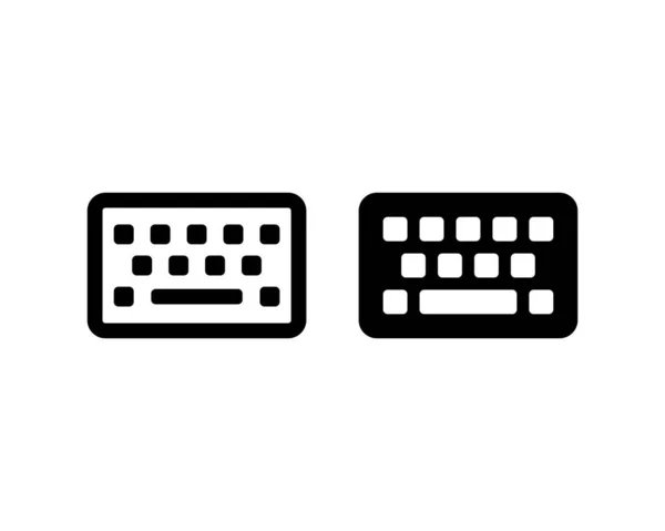 Conjunto Iconos Vector Teclado Pantalla Táctil Virtual Teclado Línea Arte — Vector de stock