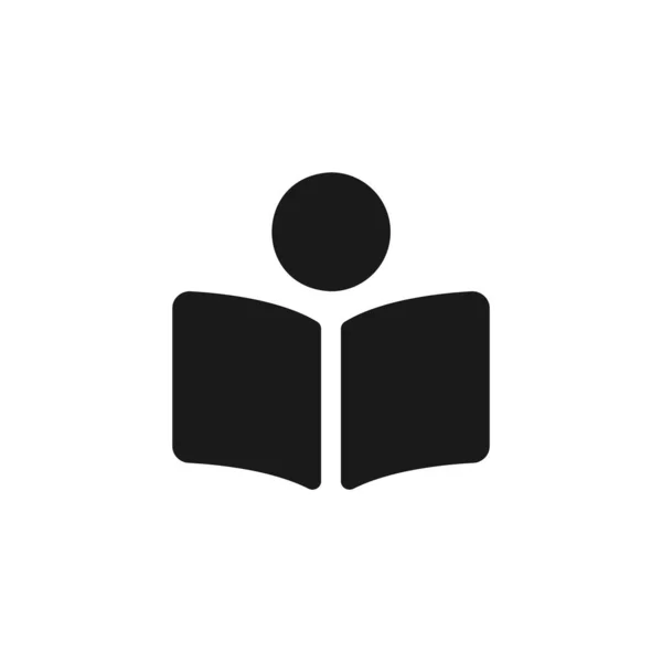 Libro Lector Icono Vectores Hombre Leyendo Libro Negro Logo Aislado — Vector de stock