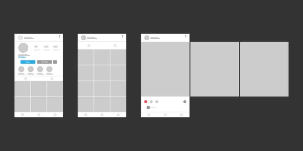 Сторінка Мобільного Додатку Соціальних Мереж Мінімальному Дизайні Карусель Пост Шаблон — стоковий вектор