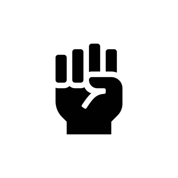 Raised Fist Symbol Victory Strength Power Solidarity Flat Vector Icon — Stock Vector