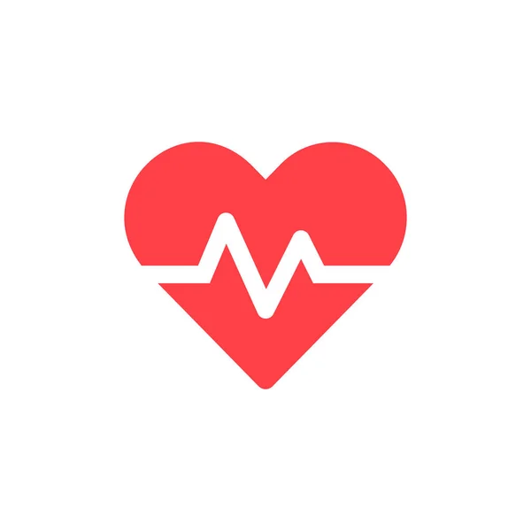 Icono Del Vector Heartbeat Latido Cardíaco Símbolo Onda Cardio Aislado Gráficos Vectoriales