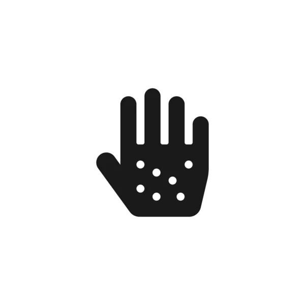 Ikona Wektora Alergii Ręka Reakcją Alergiczną Czarny Płaski Symbol Vector — Wektor stockowy