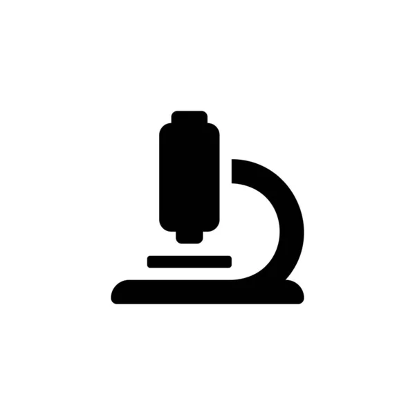 Icono Del Vector Del Microscopio Microscopio Negro Símbolo Plano Aislado — Vector de stock