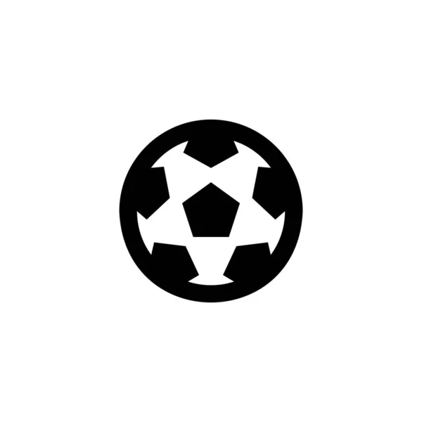 足球矢量图标 European Football Ball Black Flat Symbol Isolated Vector Eps — 图库矢量图片