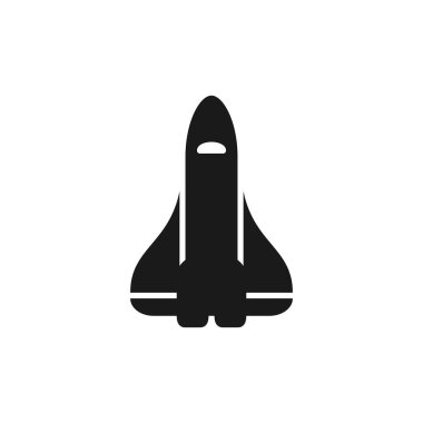 Uzay mekiği vektör simgesi. Roket motorlu bir uzay aracı. Teknoloji, yenilik ve yeni ürün ya da başlangıç vektörü EPS 10 'un sembolü