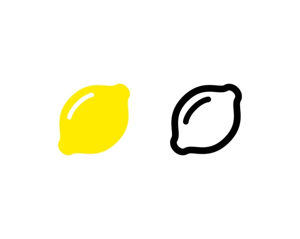 Lemon Fruit Vector Icons Limon Symbol Outline Color Option Vector — Stock Vector