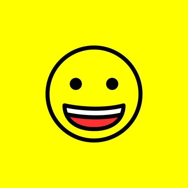 Emoji Sorriso Fundo Amarelo Símbolo Emoticon Positivo Isolado Sobre Fundo — Vetor de Stock