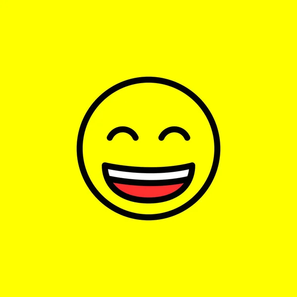 Emoji Sorriso Fundo Amarelo Símbolo Emoticon Positivo Isolado Sobre Fundo — Vetor de Stock