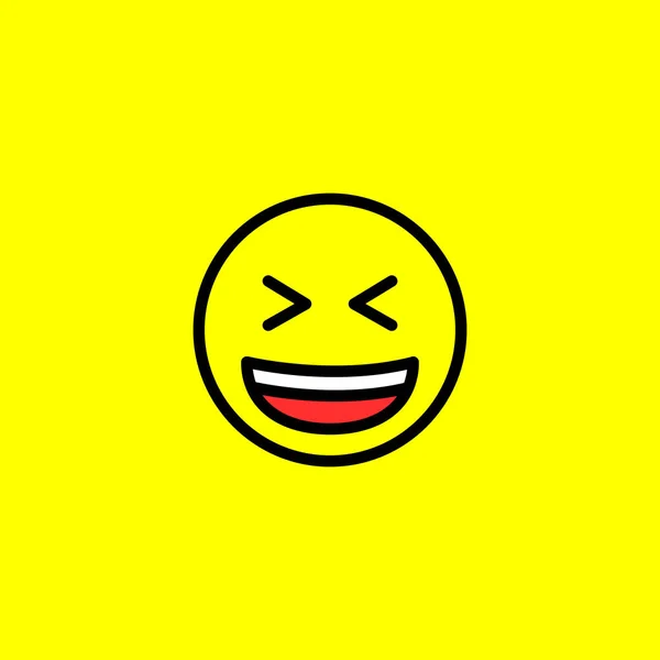 Γέλιο Χαμόγελο Emoji Κίτρινο Φόντο Θετικό Σύμβολο Emoticon Απομονωμένο Κίτρινο — Διανυσματικό Αρχείο