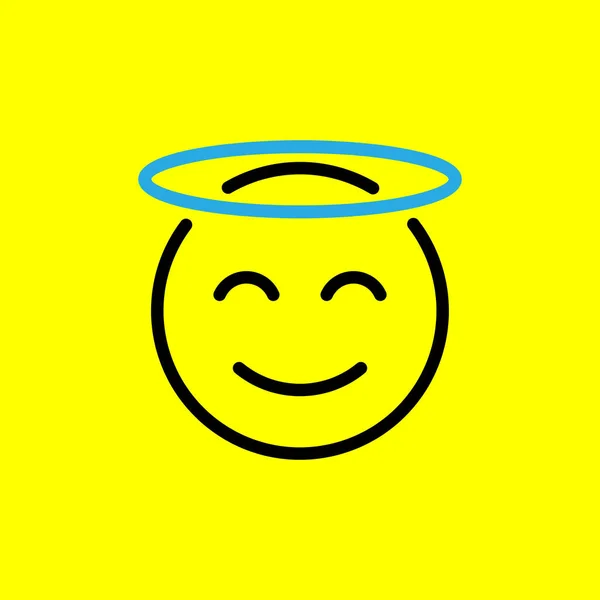 Émoticône Sacré Avec Halo Sur Tête Angel Emoji Isolé Sur — Image vectorielle