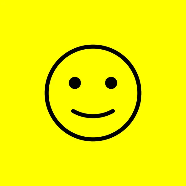 Sorridi Emoji Sfondo Giallo Simbolo Emoticon Positivo Isolato Sfondo Giallo Vettoriali Stock Royalty Free