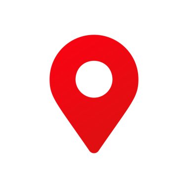 Kırmızı Harita Pin vektör simgesi. Beyaz arkaplan vektörü EPS 10 üzerinde konum pimi izole edildi