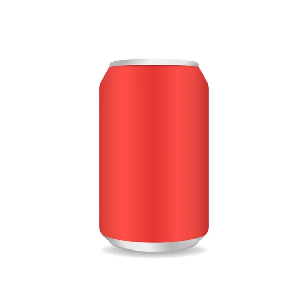 Red Aluminum Can Metal Drink Can Realistic Style Vector Illustration — Stock Vector