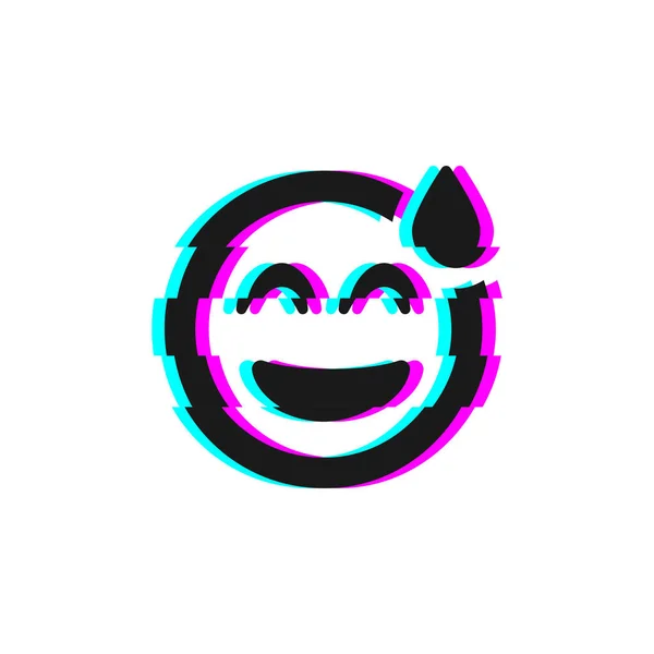 Vektor Symbol Für Glitch Smile Emoji Glitch Emoticon Symbol Isoliert — Stockvektor