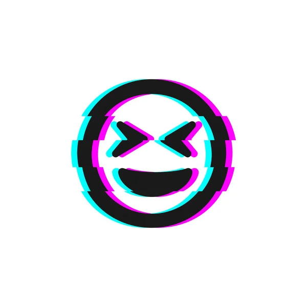 Vektor Symbol Für Glitch Smile Emoji Glitch Emoticon Symbol Isoliert — Stockvektor