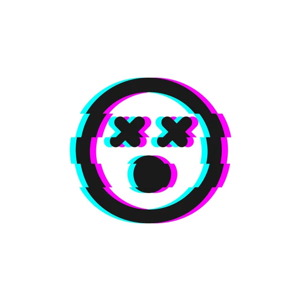 Vektor Symbol Der Panne Fehler Negatives Emoji Glitch Dead Emoticon — Stockvektor